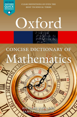 Earl Richard The Concise Oxford Dictionary of Mathematics