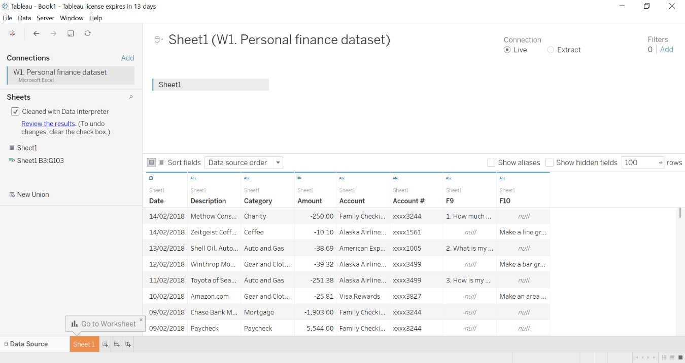 The column headers are now correct there are no more nulls on the first line - photo 5