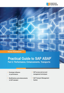 Thomas Stutenbäumer - Practical Guide to SAP ABAP Part 2: Performance, Enhancements, Transports