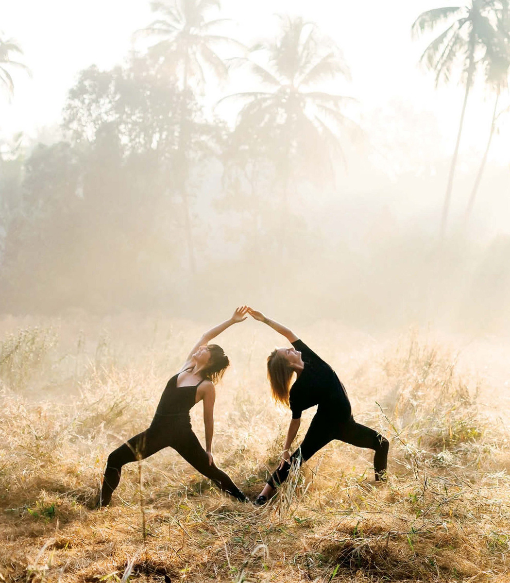 Morning sun filters through palm trees along the Goan coast a popular yoga - photo 7