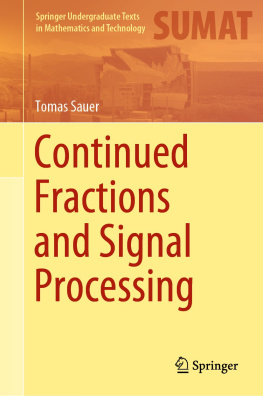 Tomas Sauer - Continued Fractions and Signal Processing