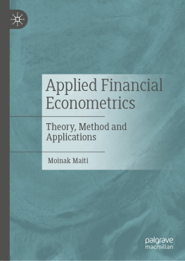 Moinak Maiti - Applied Financial Econometrics: Theory, Method and Applications