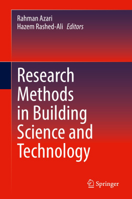 Rahman Azari Research Methods in Building Science and Technology: Field-Based Analysis and Simulation