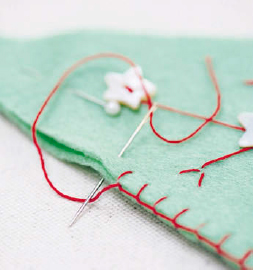 Pin the two shapes wrong sides together and begin to work blanket stitch see - photo 15