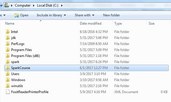 For me I put that in my C drive in a folder called SparkCourse This is where - photo 5