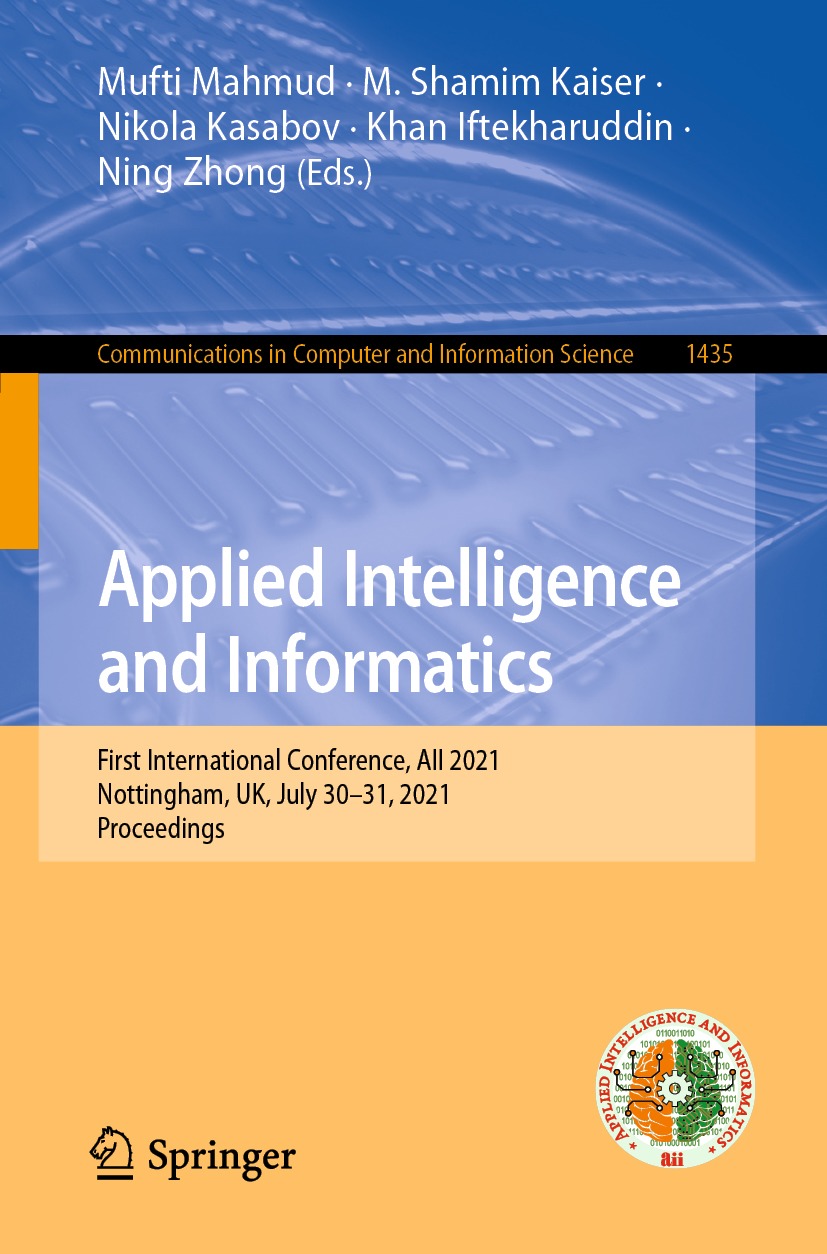 Book cover of Applied Intelligence and Informatics Volume 1435 - photo 1