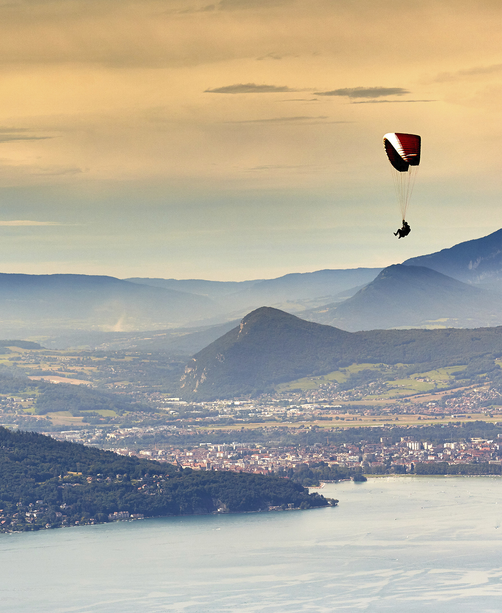 Paragliding high over placid Lake Annecy in France After all outdoor - photo 4