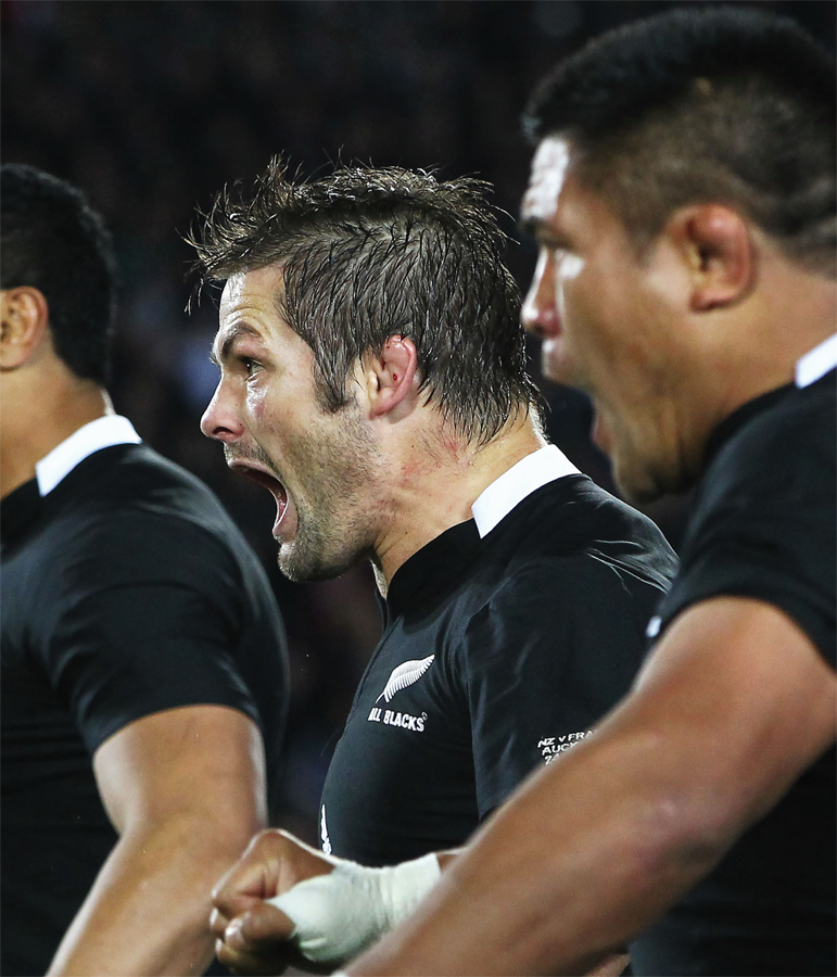 The All Blacks perform the haka at the 2011 Rugby World Cup ahead of their - photo 4