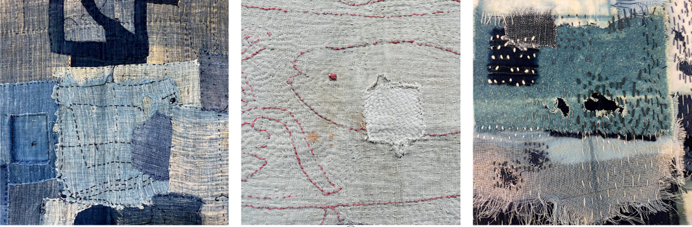 Patched and stitched cloth details Traditional kantha made in East Bengal - photo 8