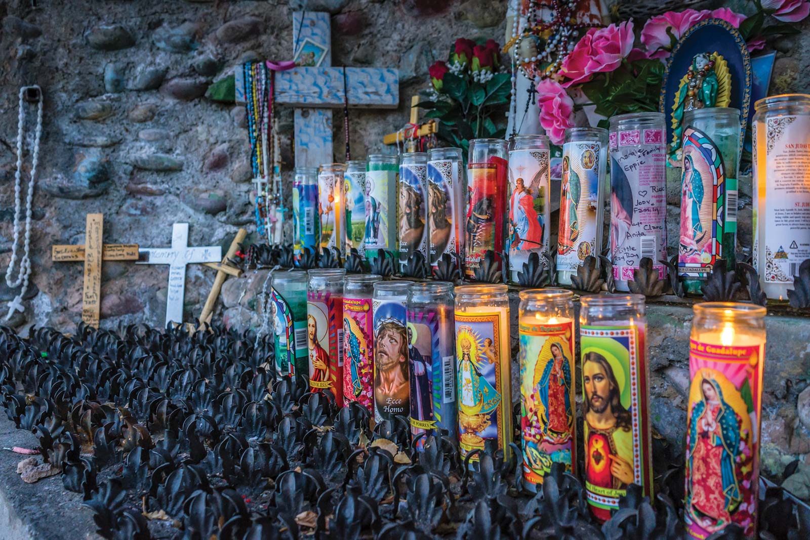 votive candles at the Santuario de Chimay outside Santa Fe the holiday season - photo 11