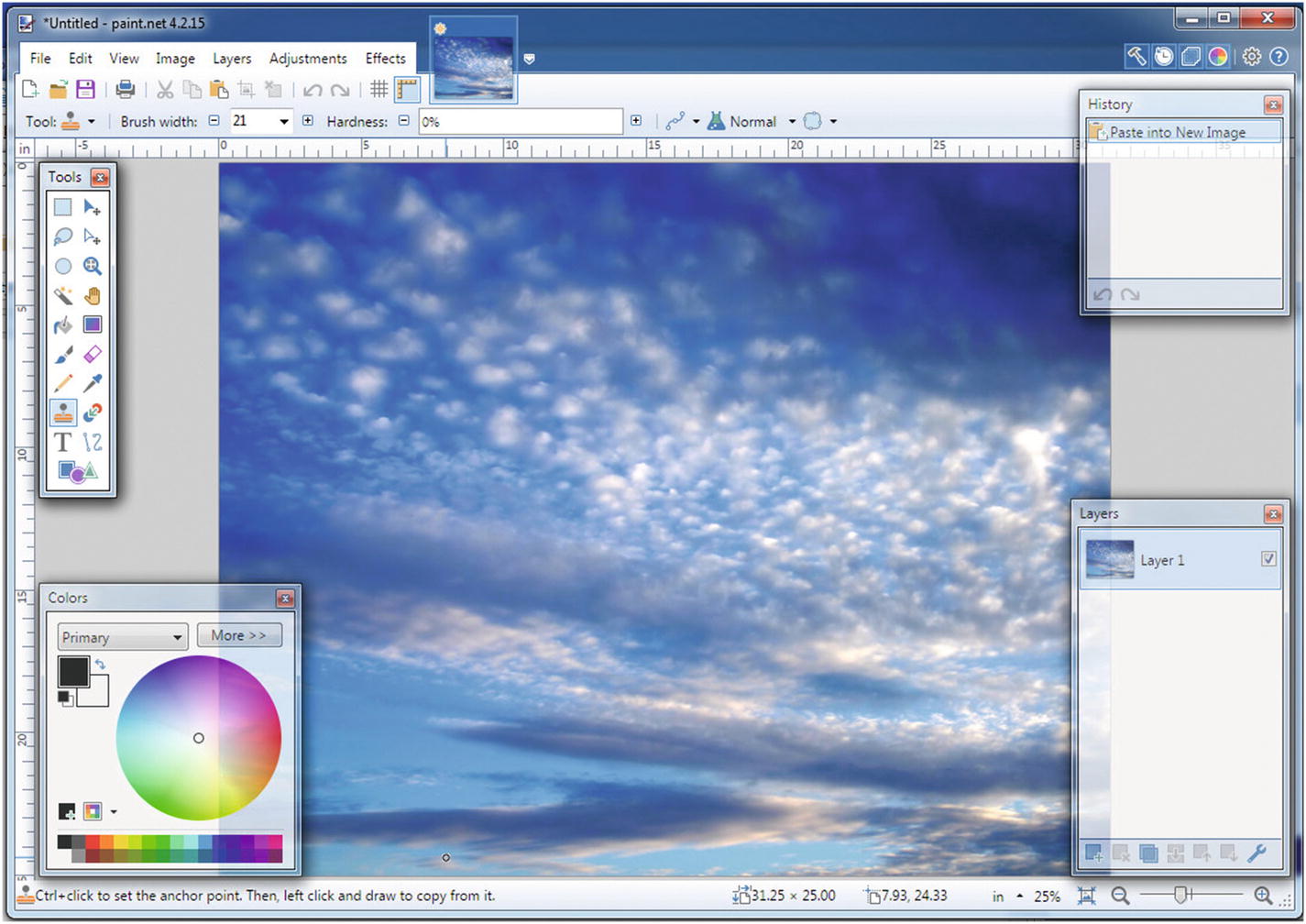 Figure 1 The default PaintNET interface What Can PaintNET Do Even though - photo 3