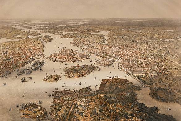 Panorama of Stockholm as seen from a hot air balloon c 1868 Bishop - photo 17