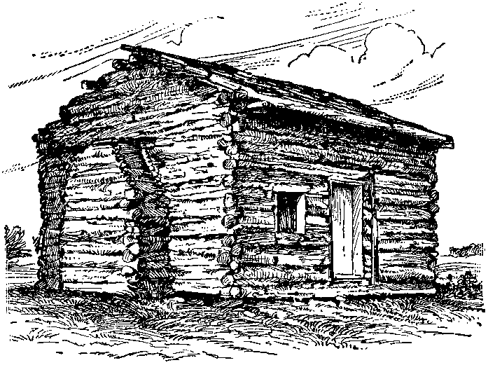 Drawing of the log cabin in which Lincoln was born The New Students Reference - photo 15