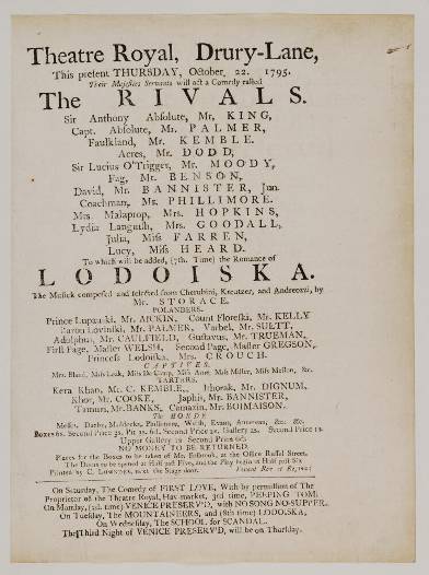 A 1795 Drury Lane playbill for the drama Photograph of Louisa Lane Drew as - photo 14