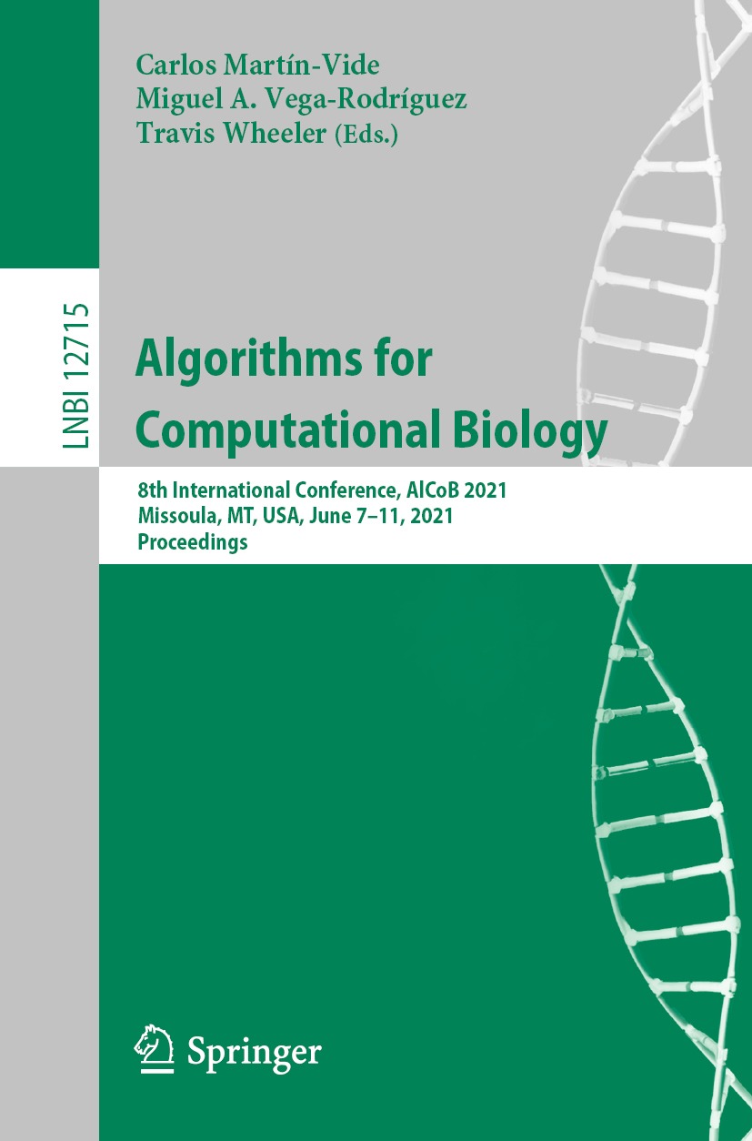 Book cover of Algorithms for Computational Biology Volume 12715 Lecture - photo 1