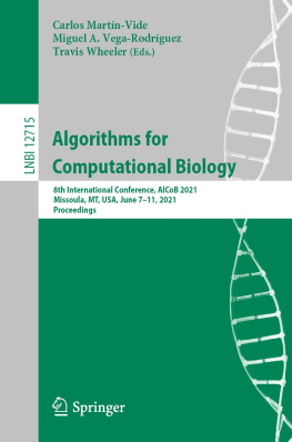 Carlos Martín-Vide - Algorithms for Computational Biology: 8th International Conference, AlCoB 2021, Missoula, MT, USA, June 7–11, 2021, Proceedings