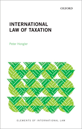 Peter Hongler International Law of Taxation