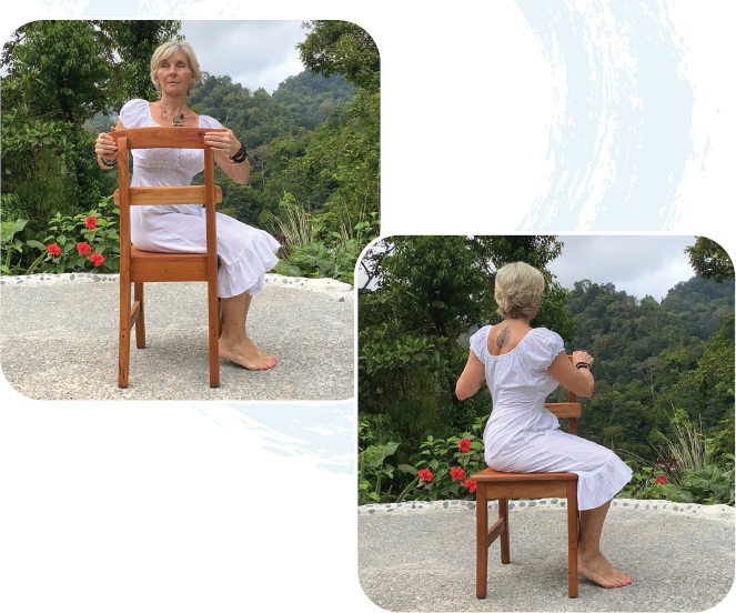 1 Sit on your chair feet flat spine straight 2 With your right hand grab - photo 14