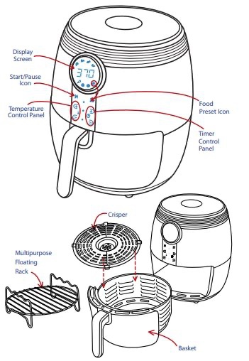 Before Using the Air Fryer for the First Time 1 Remove all packaging material - photo 1