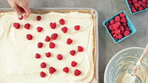 spring raspberry-buttermilk sheet cake We like this cake as is sprinkled - photo 5