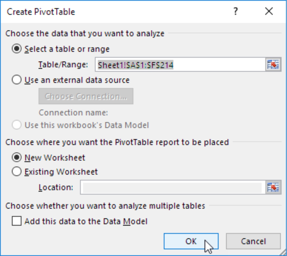 Click OK You will see that a New Worksheet has opened with a pivot table - photo 4