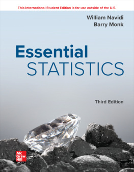 William Navidi ISE Essential Statistics (ISE HED STATISTICS) 3rd Edition,Textbook only, William Navidi, Barry Monk