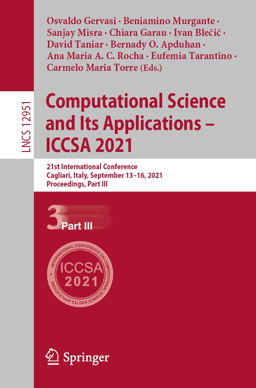 Book cover of Computational Science and Its Applications ICCSA 2021 Volume - photo 1