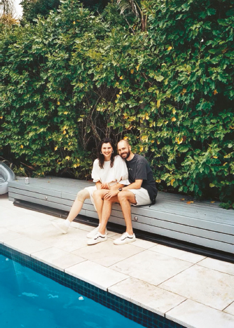 Hanging by the pool with my partner Todd during Christmas 2020 celebrations - photo 28