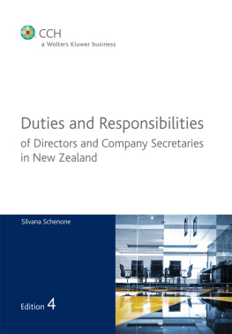 Silvana Schenone - Duties and Responsibilities of Directors and Company Secretaries in New Zealand (4th edition)
