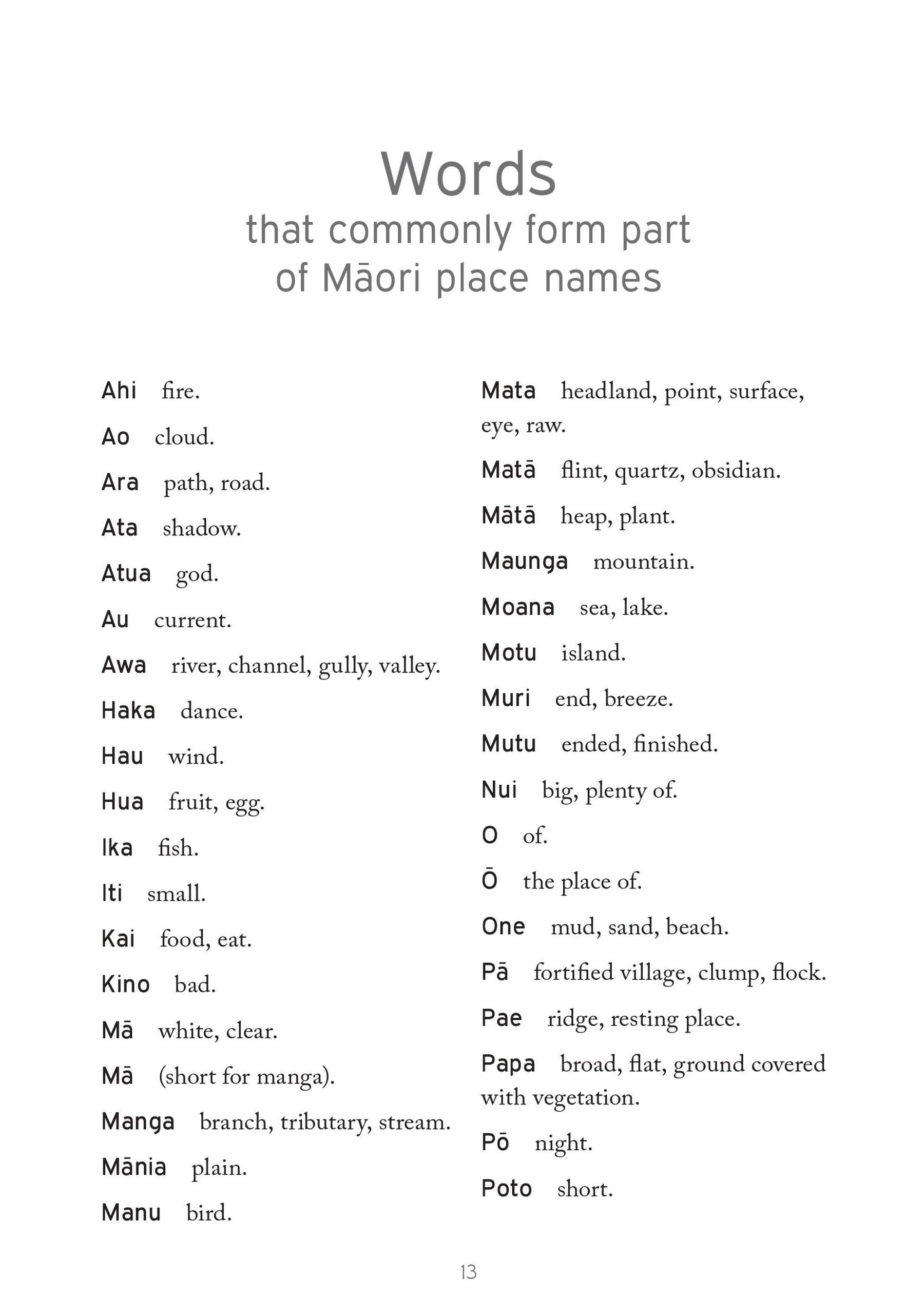 Mori Place Names Their Origins and Meanings - photo 12