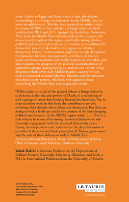 Yakub Halabi (editor) - Democratic Peace Across the Middle East: Islam and Political Modernisation