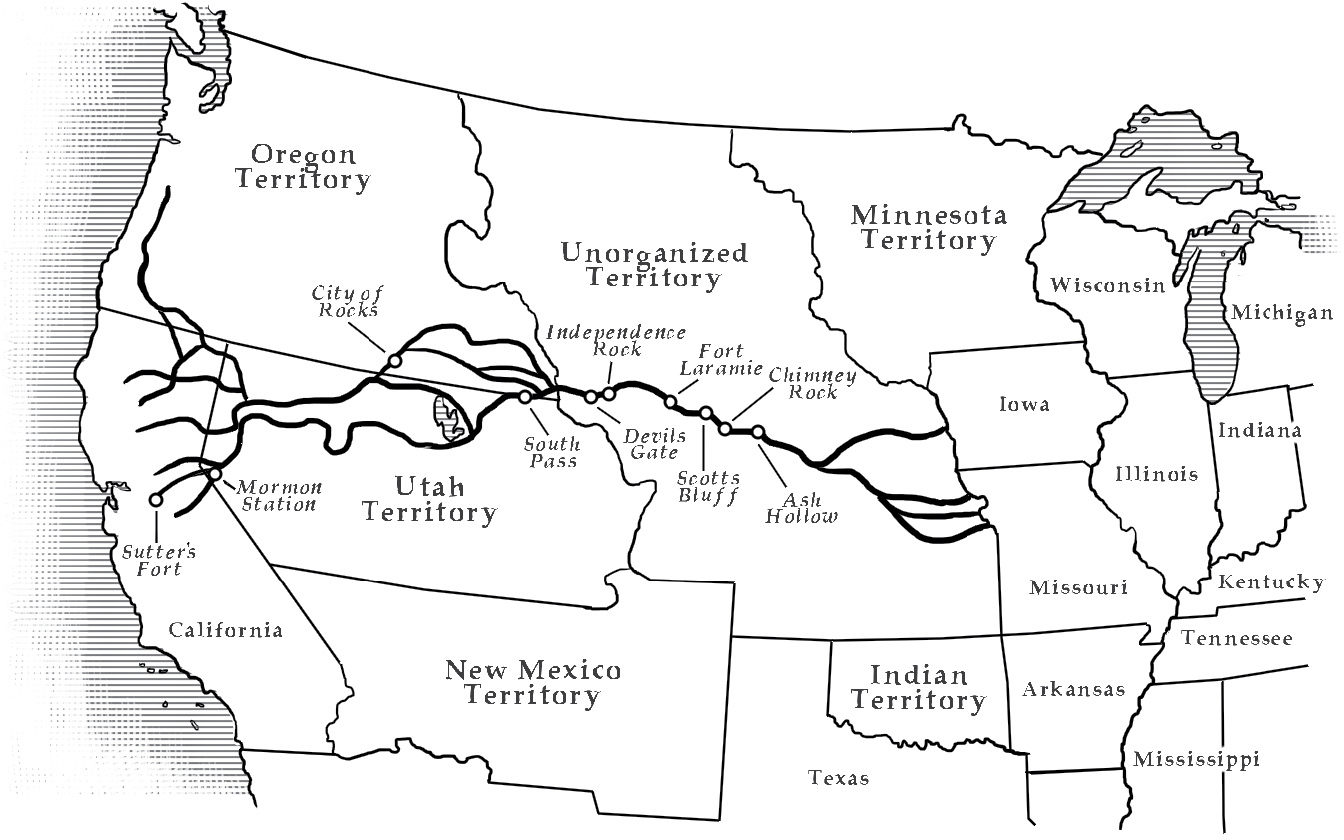 Route of the California Trail and the famous stops along the way California was - photo 7