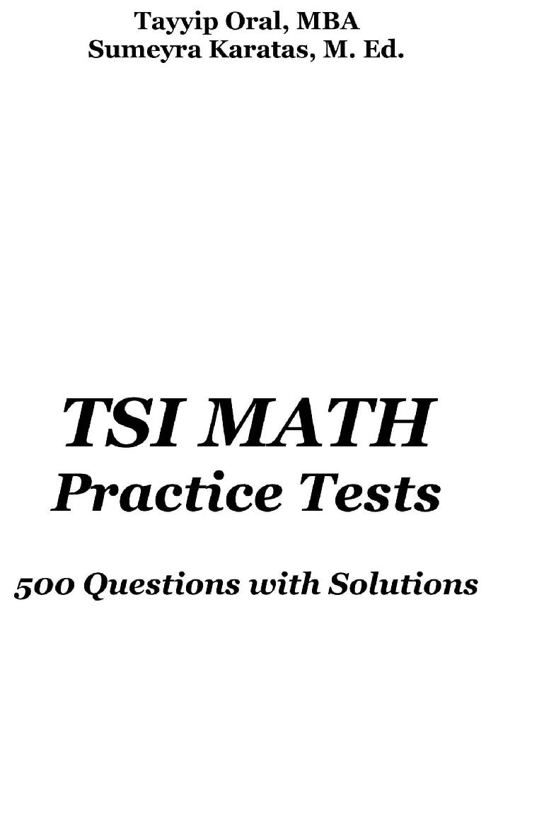 Table of Contents QUESTIONS SOLUTIONS PREFACE TEST 1 - photo 2