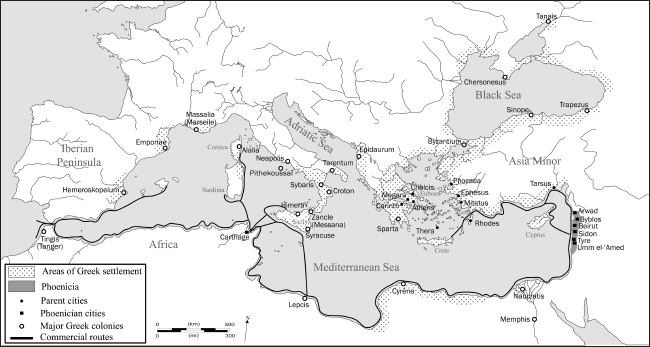 Map 1 The Mediterranean showing a simplified reconstruction of Phoenician and - photo 3