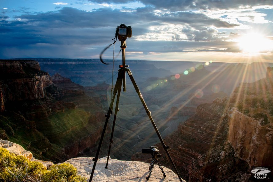 Setting up for an Epic Sunset with perfect clouds at the Grand Canyon Cape - photo 4