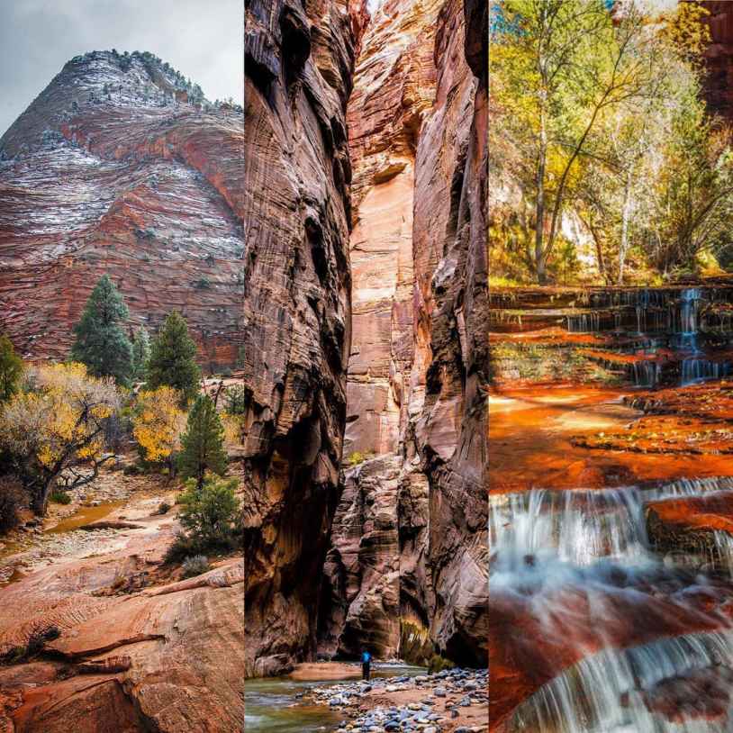 Epic Zion National Park Scenery From left to right Wash on Zions east side - photo 5