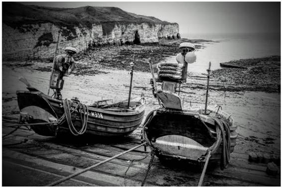 North Landing Flamborough BLACK WHITE BY THE SEA PHOTOGRAPH 2 North - photo 2