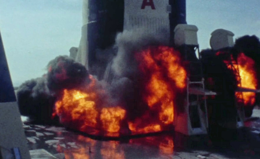 Base of the Saturn 5 rocket just after initiation of firing sequence The - photo 7