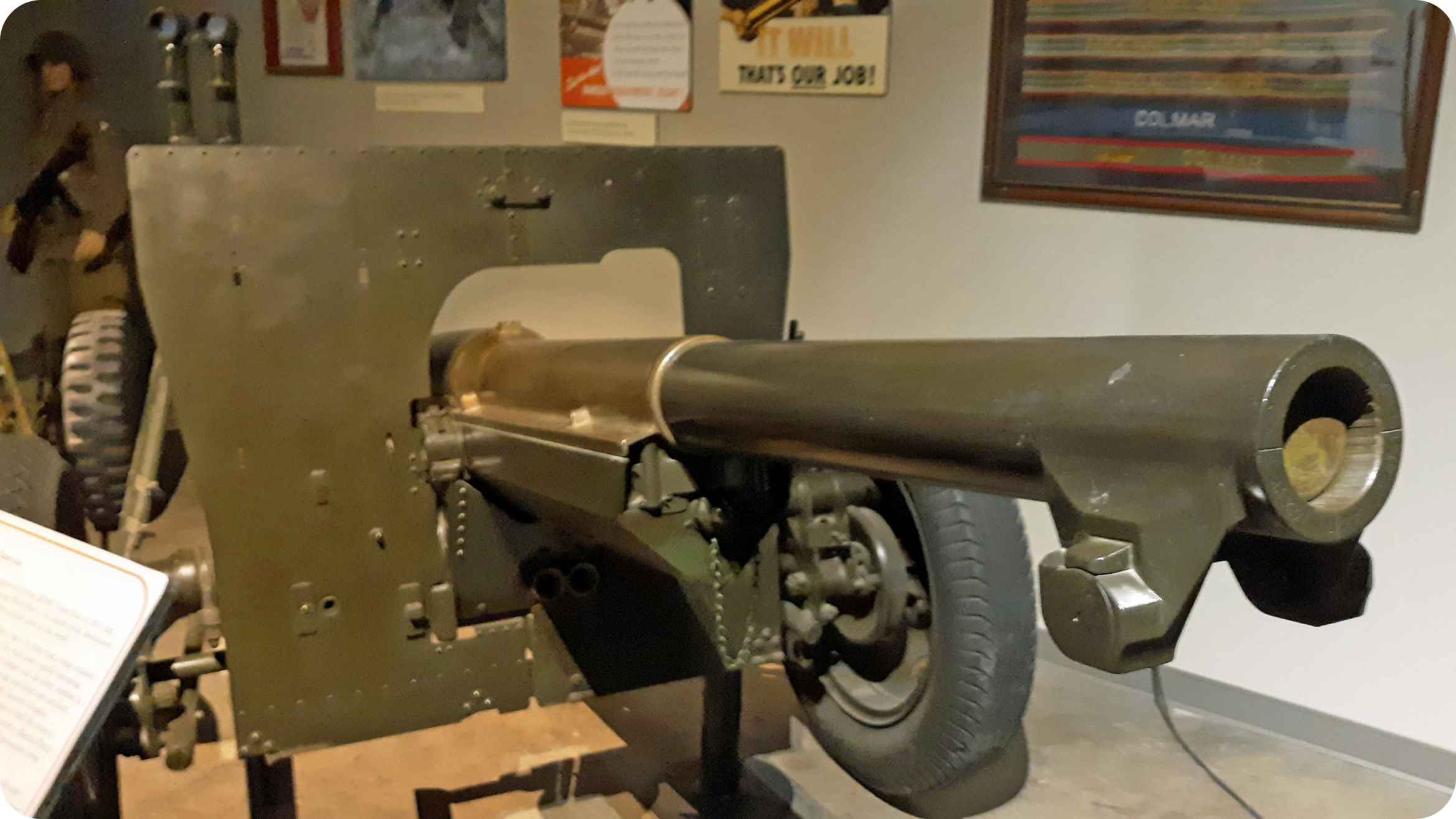 Front view of a French 75 mm Gun M1897 on display inside the Fort Sill Field - photo 2