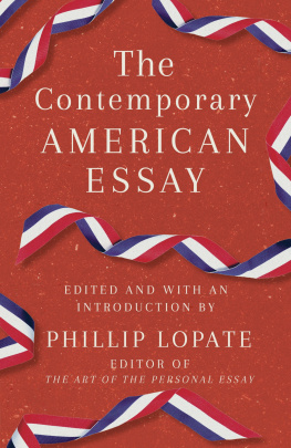 Phillip Lopate Contemporary American Essay