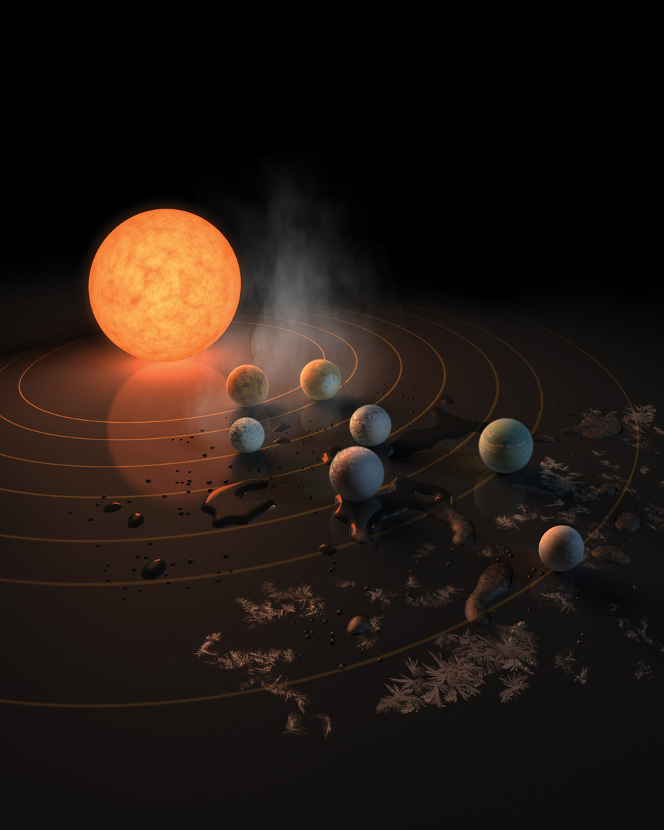 Seven Earth-sized planets identified by the Spitzer Space Telescope orbiting - photo 3