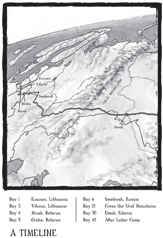 This map is intended to convey the great distance Lina and her family traveled - photo 5