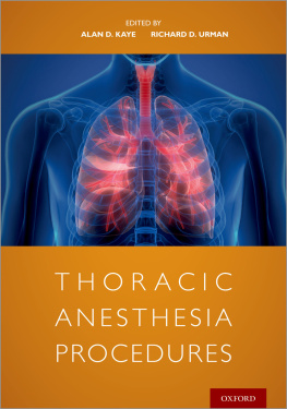 Richard D Urman Thoracic Anesthesia Procedures