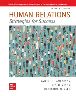 LOWELL MINOR-EVANS LESLIE LAMBERTON - ISE HUMAN RELATIONS.