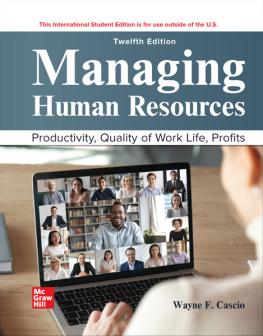 Wayne Cascio - ISE Managing Human Resources (ISE HED IRWIN MANAGEMENT)