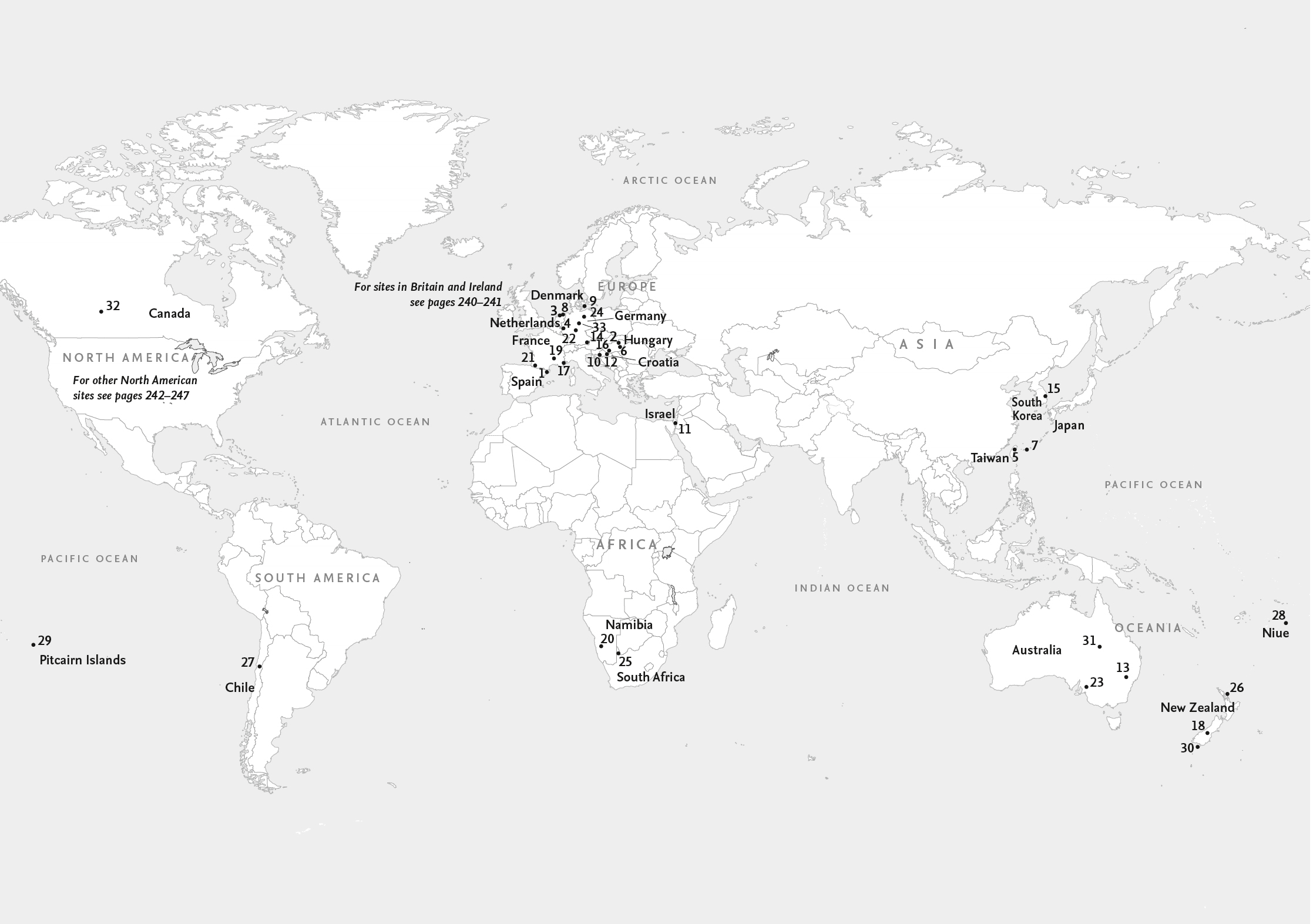 The rest of the world site details for numbers on this map are given on Dark - photo 2