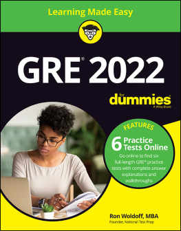 Ron Woldoff GRE 2022 For Dummies with Online Practice (GRE for Dummies)