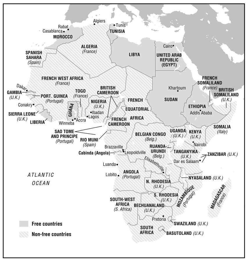 Africa in January 1958 when most territories were occupied by a European - photo 3