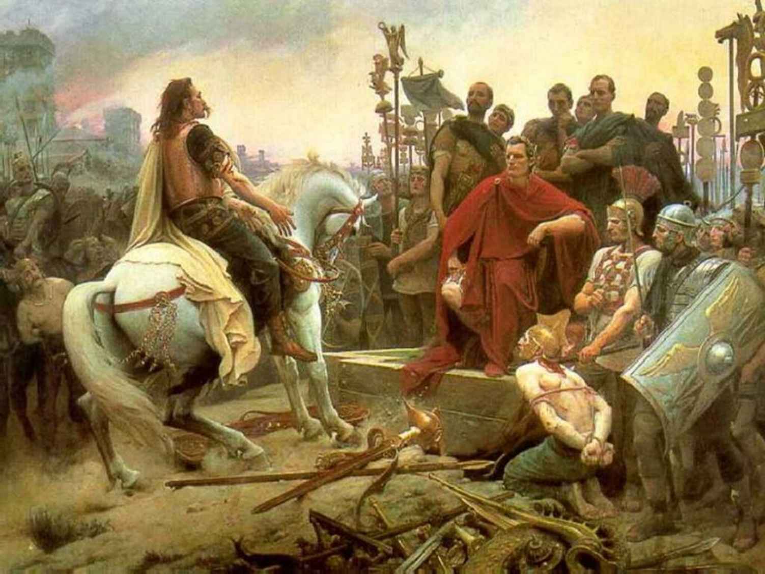 Lionel Royers painting Vercingetorix throws down his arms at the feet of - photo 1