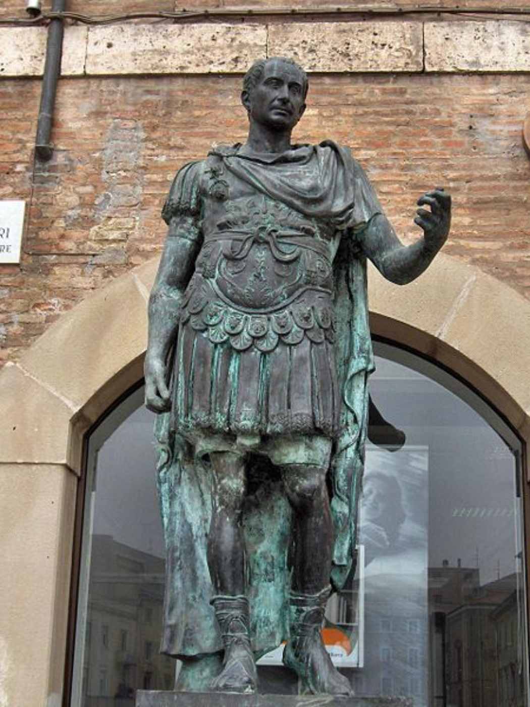 A bronze statue of Caesar Roman Gaul Caesar having stationed his army on - photo 3